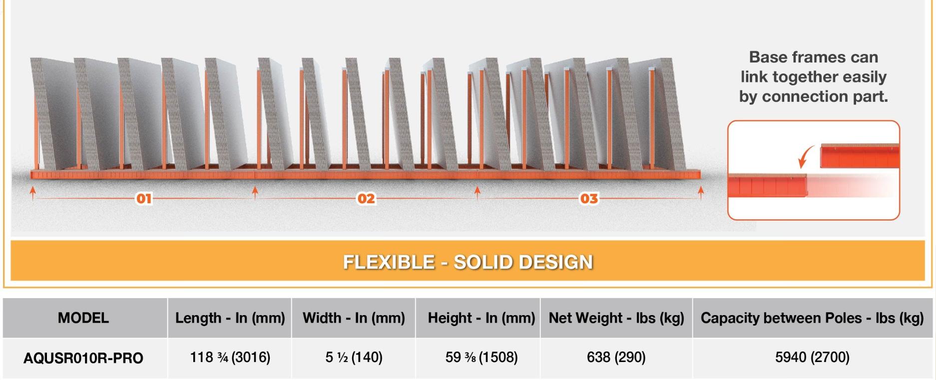 ABACO QLI UNIVERSAL SLAB RACK - AQUSR010R-PRO